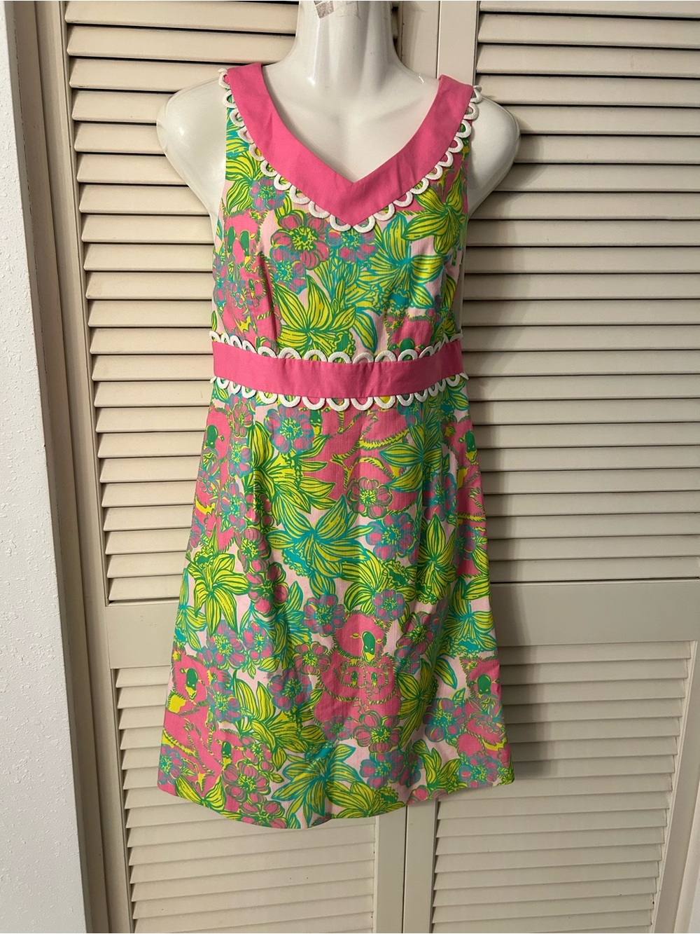 Lilly Pulitzer originals lattice waist 60s style Shift Dress